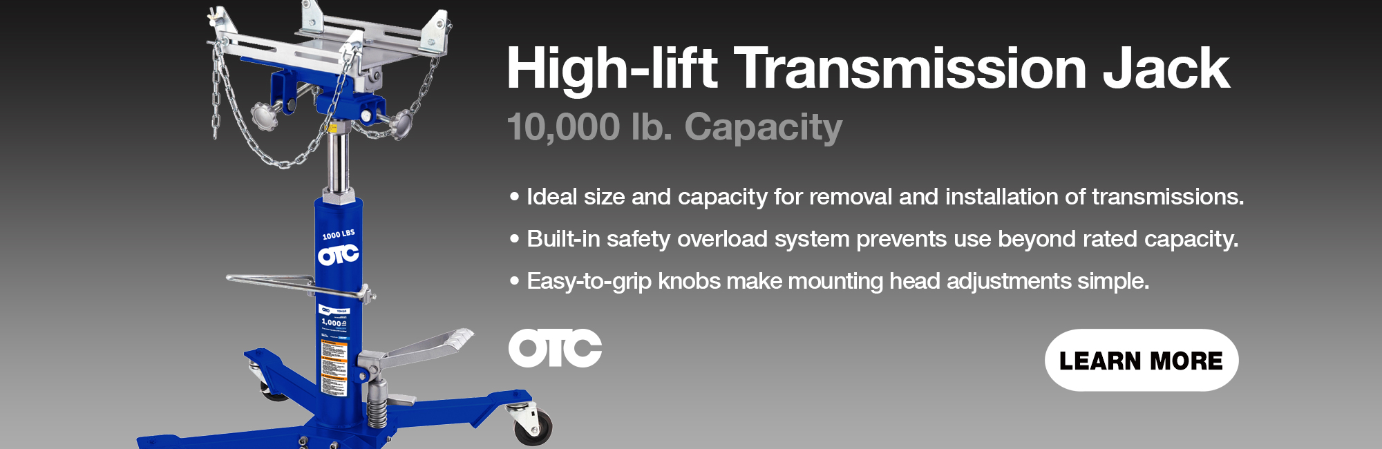 1,000-lb capacity high-lift transmission jack
